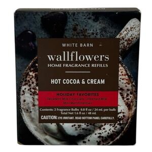 Bath & Body Works Hot Cocoa & Cream Wallflowers Refill 2 Pack New Gourmand
